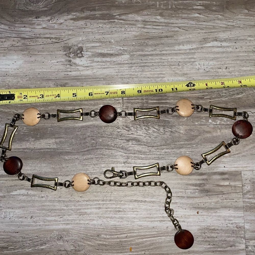 VINTAGE chain-wooden disks adjustable belt